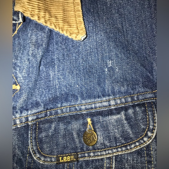 Men’s Lee Storm Rider Denim Jacket, blanket wool lined, corduroy collar size S - Picture 9 of 9